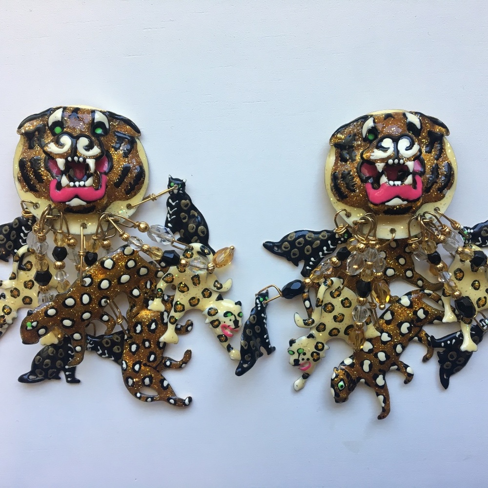 Early ‘90s LATR Wild Cat Clip-On Earrings Used